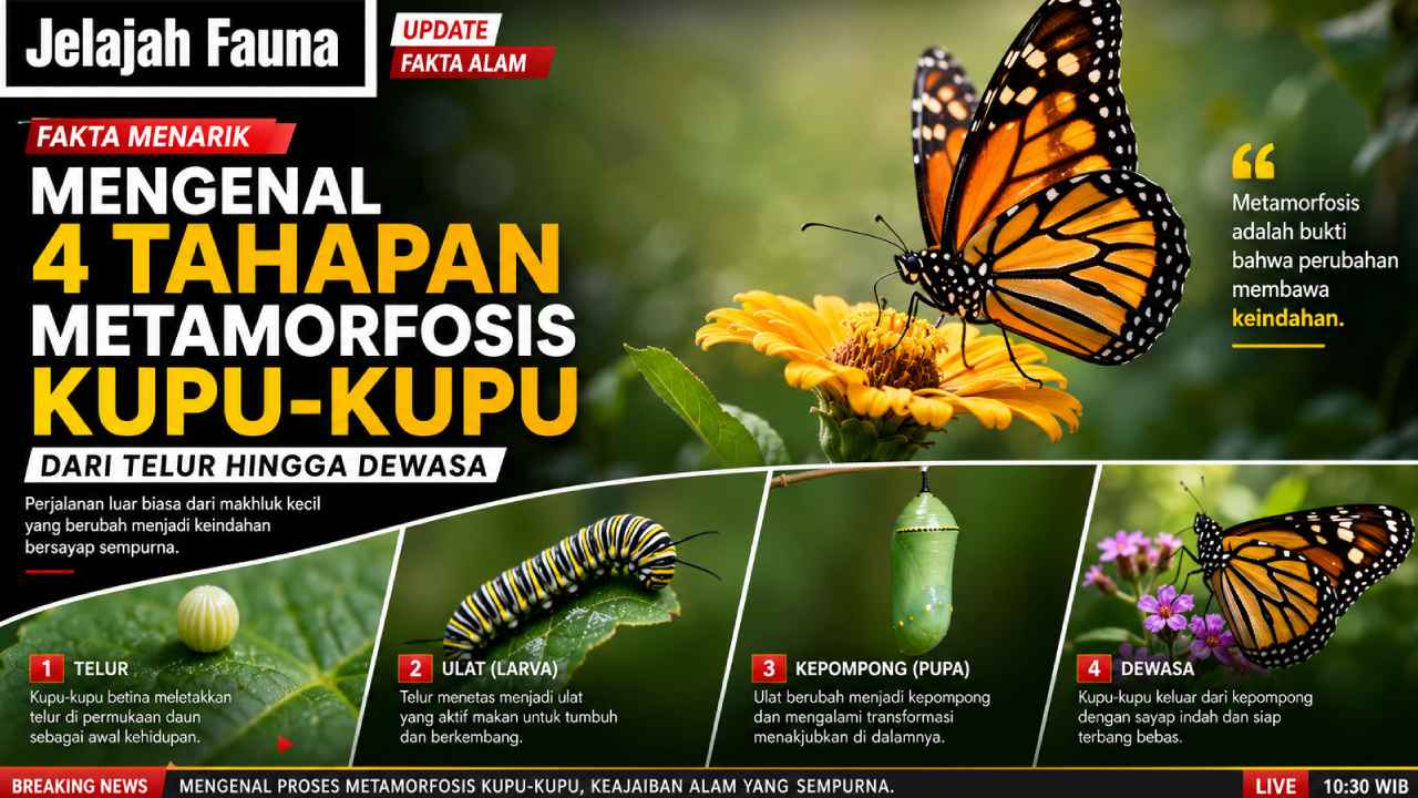 Mengenal 4 Tahapan Metamorfosis Kupu-Kupu dari Telur hingga Dewasa