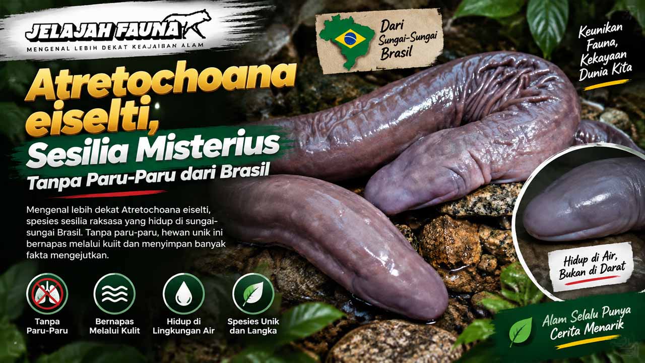 Atretochoana eiselti, Sesilia Misterius Tanpa Paru-Paru dari Brasil