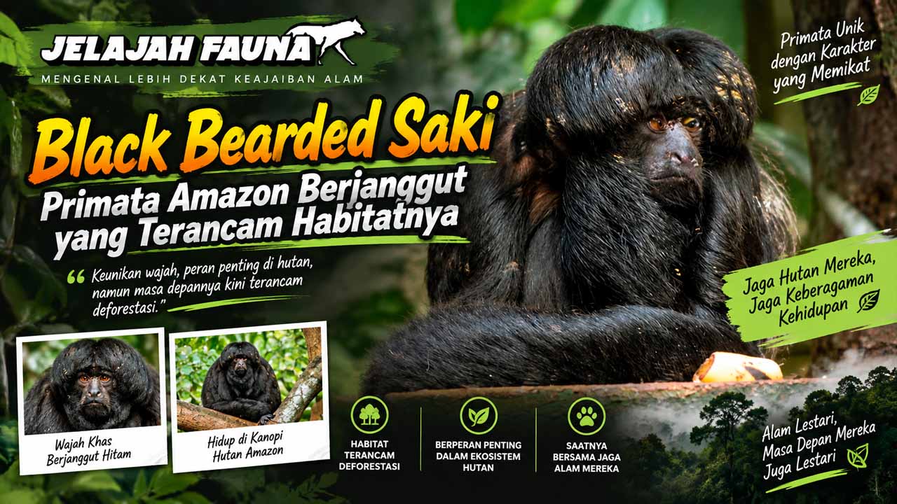 Black Bearded Saki, Primata Amazon Berjanggut yang Terancam Habitatnya