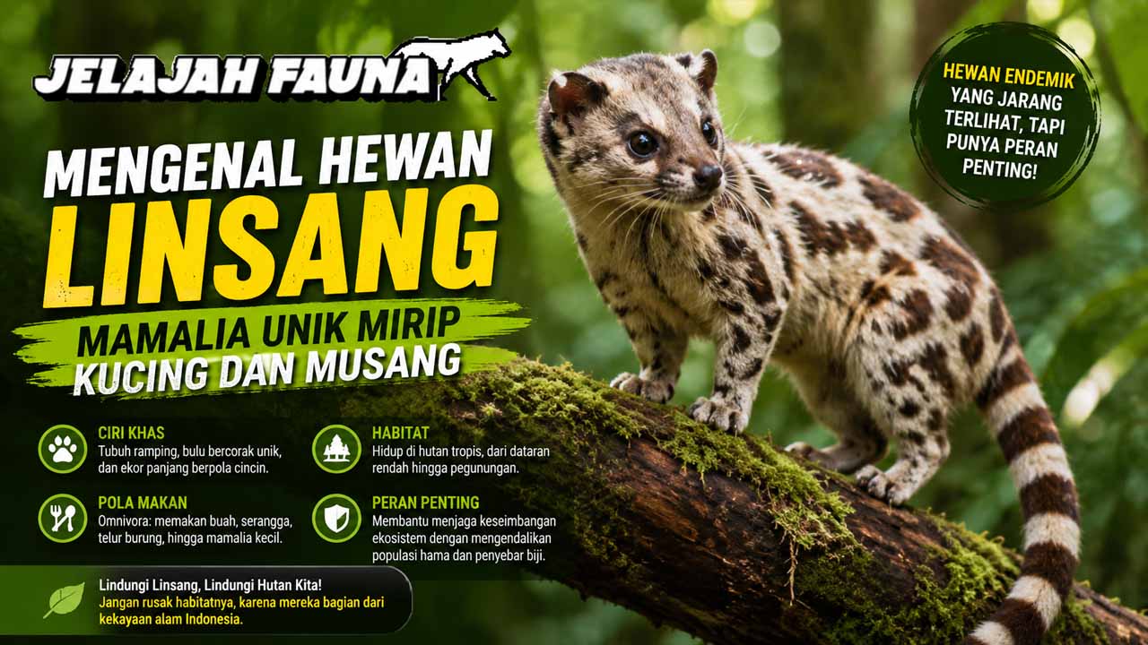 Mengenal Hewan Linsang, Mamalia Unik Mirip Kucing dan Musang